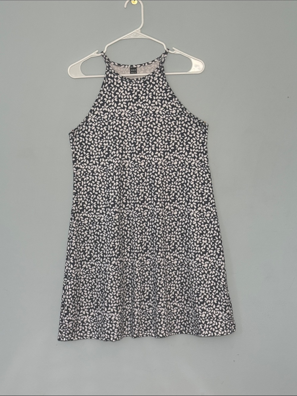 SHEIN Navy& White Halter Printed Casual Dress Incredibly Comfortable